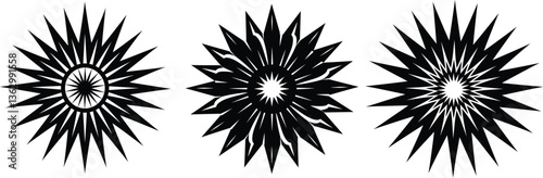 Geometric Mandala Designs in Black and White
