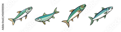 Set of Capelin Fish With Stunning Realistic Coloration