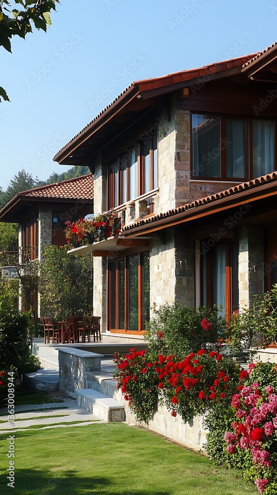 Fototapeta premium Luxury villa in the tropics on a sunny day