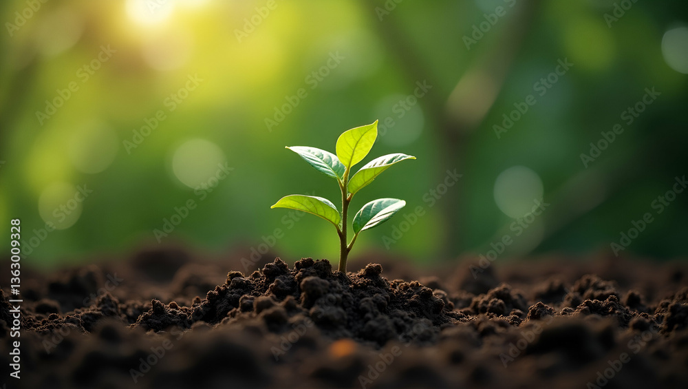 Flat Young Tree in Fertile Garden Soil: A Cute Vector Illustration of Growth and Natural Beauty Flat Young Tree in Fertile Garden Soil: A Cute Vector Illustration of Growth and Natural Beauty