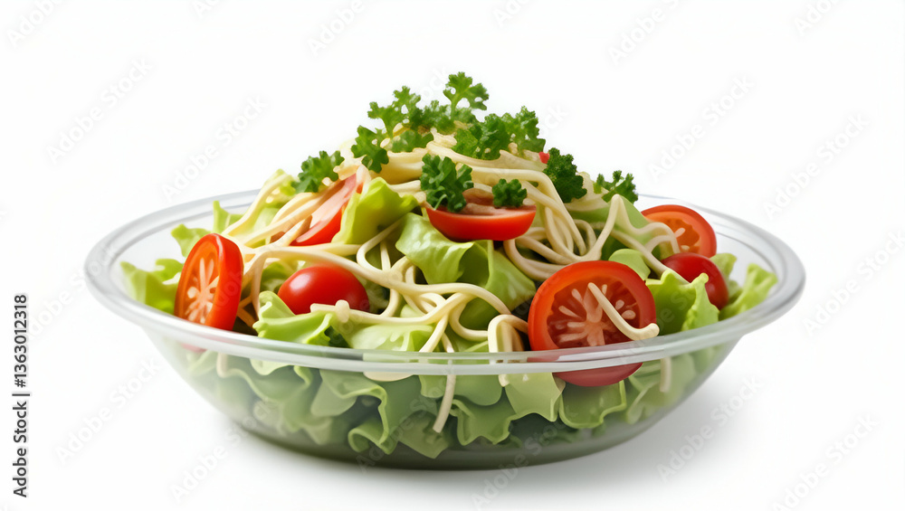 Vibrant Fresh Caesar Salad in To-Go Container for Healthy Fast Food Vibrant Fresh Caesar Salad in To-Go Container for Healthy Fast Food