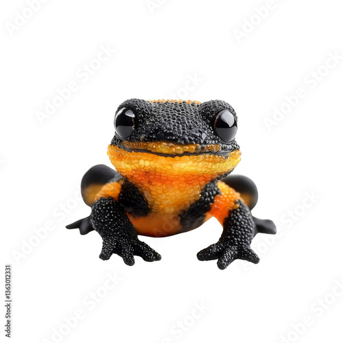 Adorable Black and Orange Salamander Close-Up