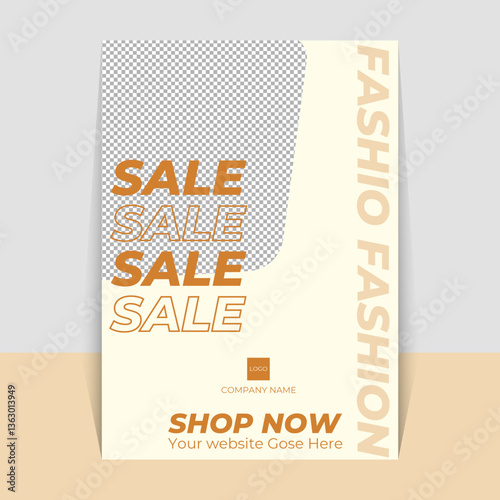Modern Fashion dress cloth sell with discount in shop or website flyer template design