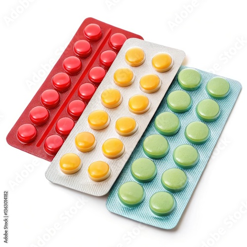 pills on white background