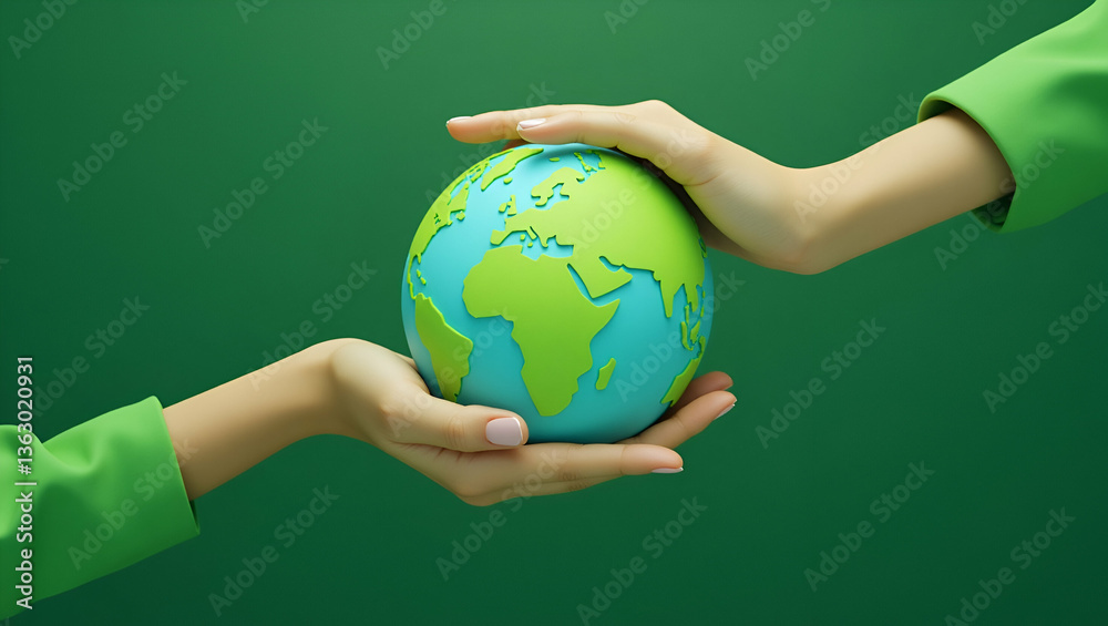 Hands Holding Globe: Emphasizing Green Technology and SDGs for a Net Zero Business Value Chain - Cute Flat Vector Illustration for Smart Business Solutions Hands Holding Globe: Emphasizing Green Technology and SDGs for a Net Zero Business Value Chain - Cute Flat Vector Illustration for Smart Business Solutions