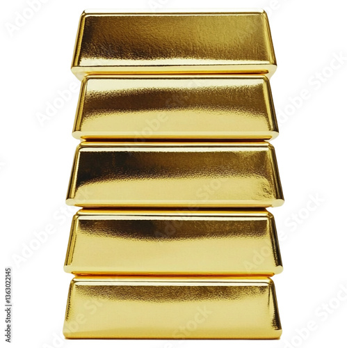 Luxurious Golden Bullion Stack, Premium Gold Bars