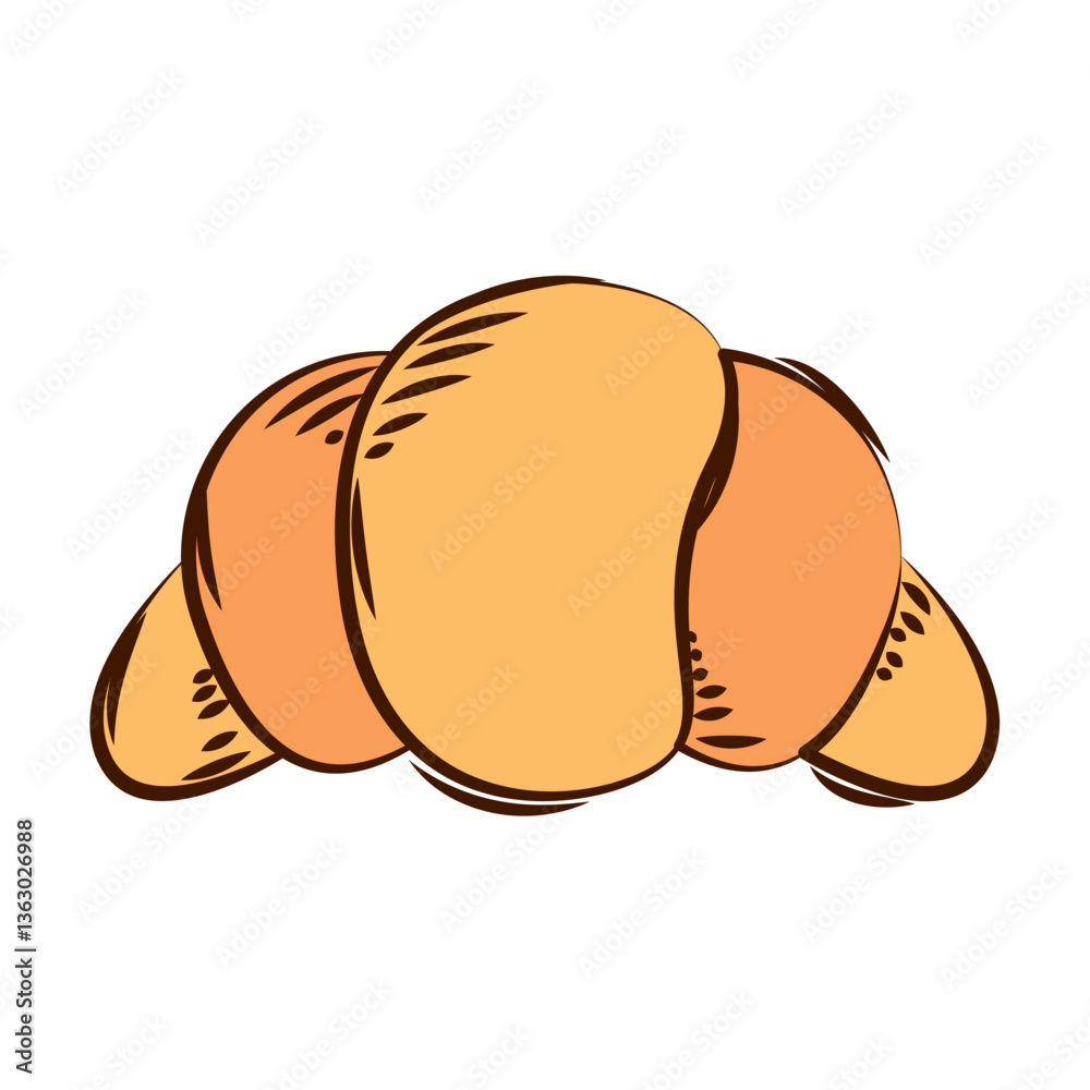 Croissant cartoon icon. Vector