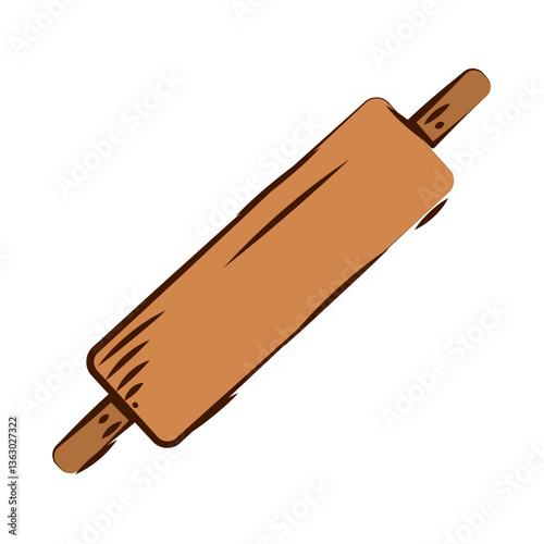 Rolling pin cartoon icon. Vector