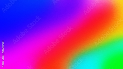 Bright digital waves of rainbow spectrum color blur into an abstract colorful pattern