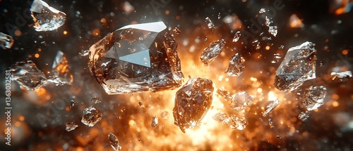 Shattered Crystals Exploding Fire.
