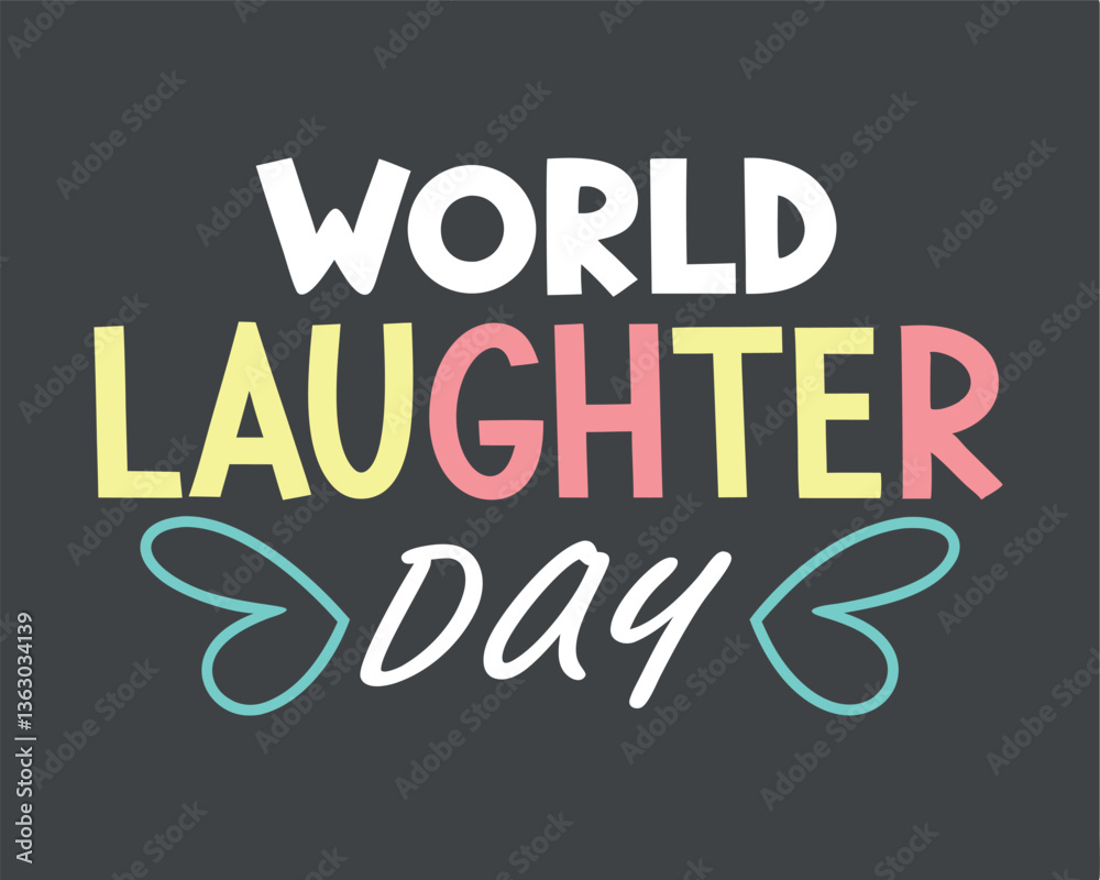 Fototapeta premium Stylish Typography Design for World Laughter Day Celebration