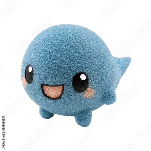 Adorable Blue Blob Character, Cute Cartoon Creature, Happy Playful Toy