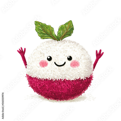 Happy Beetroot Character Illustration Cute Veggie Cartoon