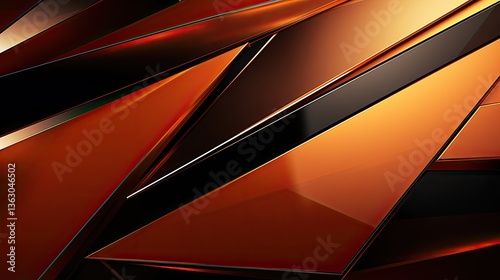 Wallpaper Mural An abstract and geometric design of reflective orange surfaces Torontodigital.ca