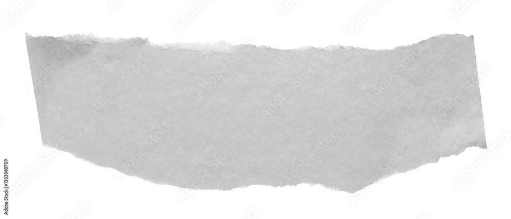 Ripped white paper scrap isolated, clipping path	