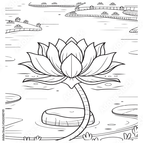 Ancient Egypt Mythology Coloring Pages with Black and white vector illustration