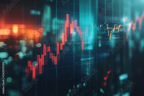 bar chart with arrow graph going down business decline investment and trading loss economic recession