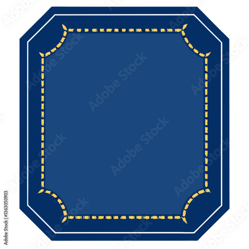 Elegant Blue Frame: An illustration of a sophisticated blue frame featuring intricate details and an ornate design, perfect for conveying elegance and refinement.