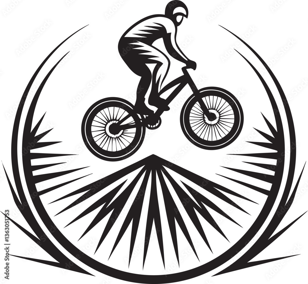 Fototapeta premium Adventure Motorcycle Biker Illustration for Graphic Design 