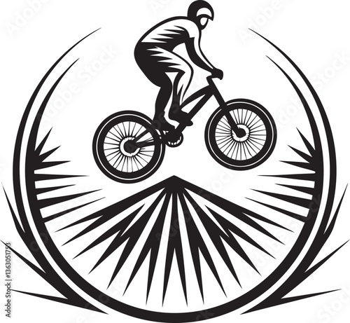 Adventure Motorcycle Biker Illustration for Graphic Design 