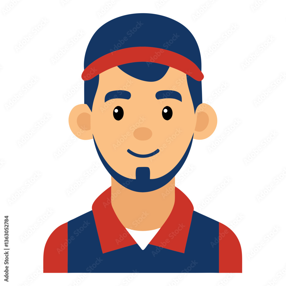 a cartoon vector illustration of a man wearing a hat and smiling a cartoon vector illustration of a man wearing a hat and smiling