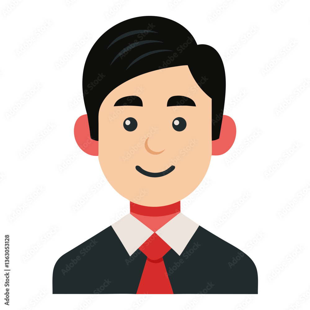 A portrait of a businessman smiling with a red tie vector illustration A portrait of a businessman smiling with a red tie vector illustration