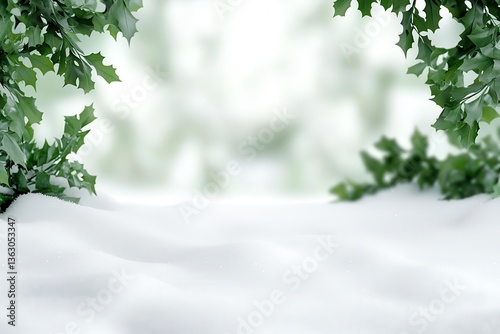 Airy snow blankets a quiet landscape, providing a serene backdrop that invites peaceful contemplation and celebration.