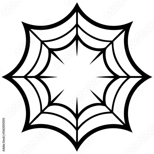 a detailed close-up of a spiderweb, a intricate design vector illustration