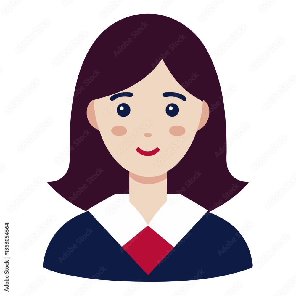 a young girl smiling portrait. The girl has a friendly smile and charming eyes. vector illustration a young girl smiling portrait. The girl has a friendly smile and charming eyes. vector illustration