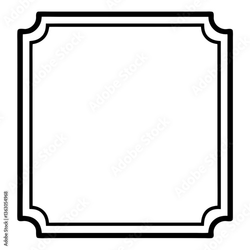 a simple classic black square frame with an elegant design, ready for use. vector illustration