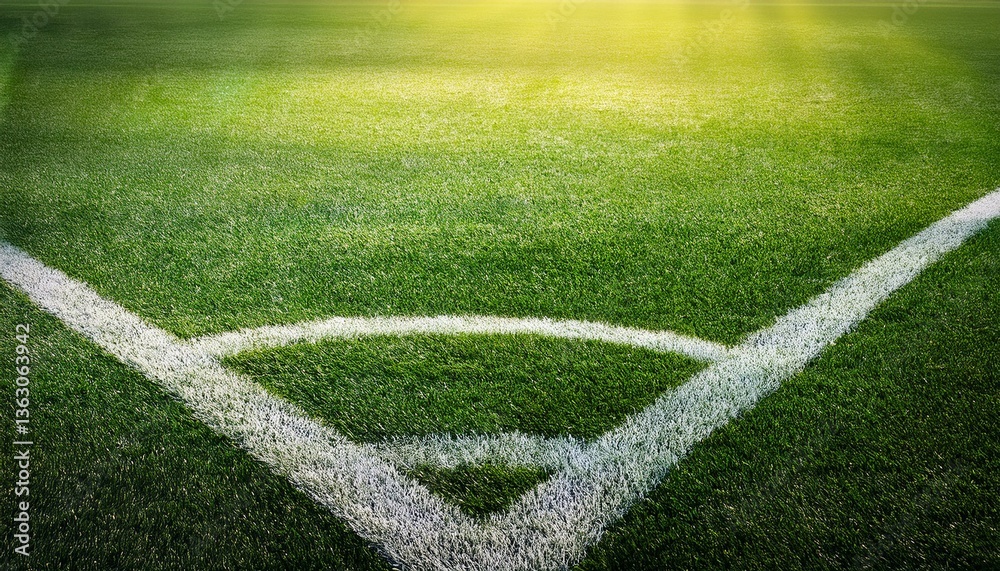 Naklejka premium soccer field texture close up grass in the stadium finely mown lawn for sports grounds