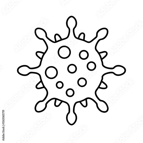 Simple vector graphic of a virus particle.