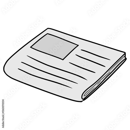 newspaper illustration hand drawn isolated vector