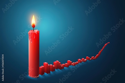 Business candle stick graph chart of stock market investment trading on blue background. Bullish point, Trend of graph. Eps10 Vector illustration.