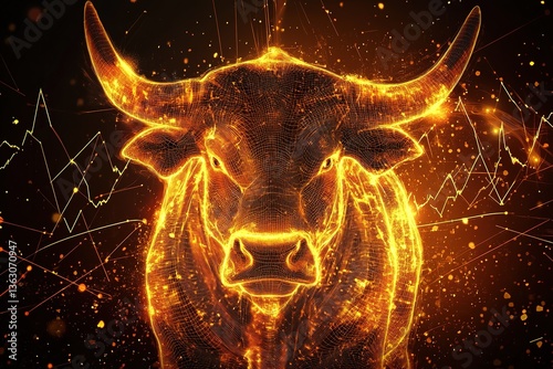 Bullish symbols on stock market vector illustration. vector Forex or commodity charts, on abstract background. The symbol of the the bull. The growing market.
