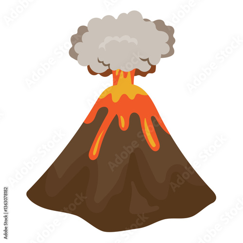 Erupting Volcano Icon Vector Design
