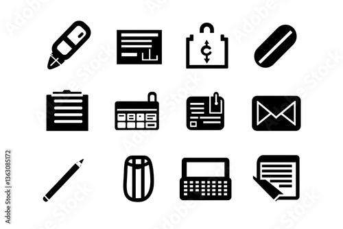 Accounting icon set. Containing financial statement, accountant, financial audit, invoice, tax calculator, business firm, tax return, income and balance sheet icons. Solid icon collection.