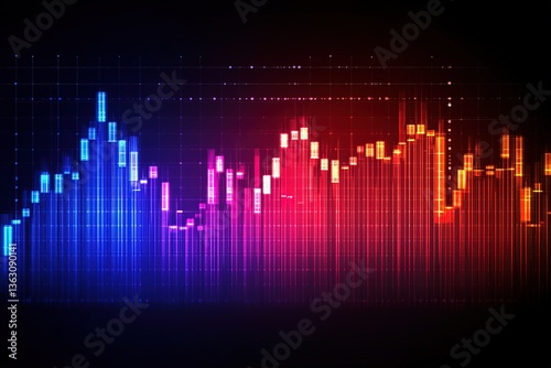 Business background : Candlestick graph chart of stock market trading, analysis stock market graph on a monitor, stock market graph on a computer