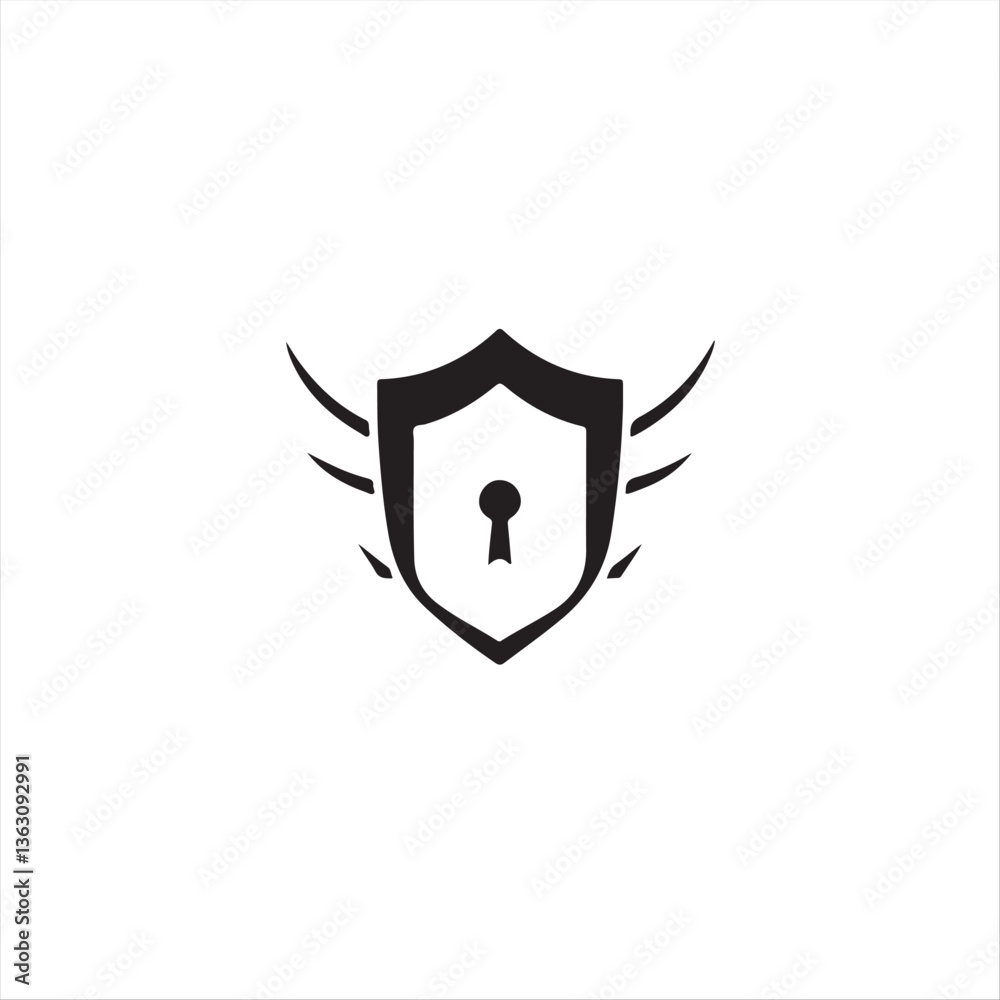 Deep ultraviolet Vector style silhouette logo, data security illustration on white background. Geometric shapes, clean lines, balance, symmetry, visual clarity. Vivid purples, high contrast Deep ultraviolet Vector style silhouette logo, data security illustration on white background. Geometric shapes, clean lines, balance, symmetry, visual clarity. Vivid purples, high contrast