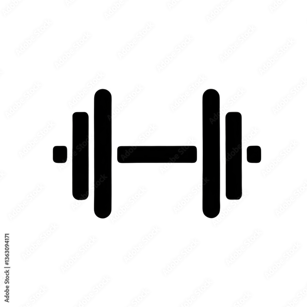 Fototapeta premium Abstract Dumbbell Clipart for Fitness Use Isolated on Transparent Background