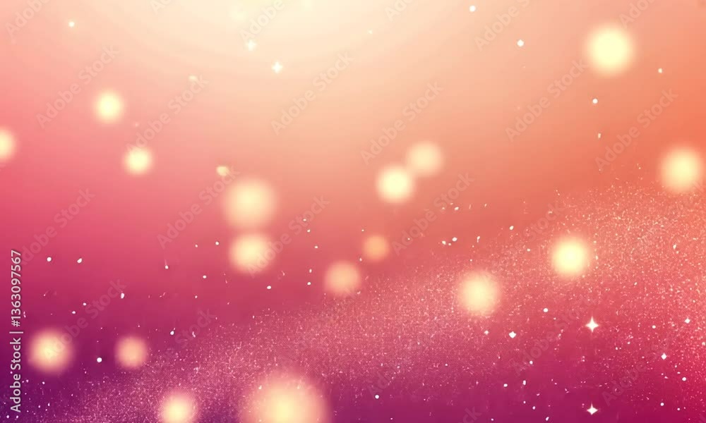 Glittering Particles Floating on Soft Pink Background with Bokeh Effect Glittering Particles Floating on Soft Pink Background with Bokeh Effect