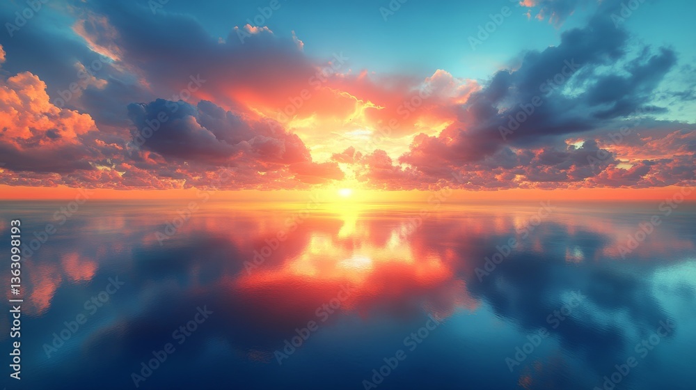 Obraz premium A dramatic sky filled with dark clouds and lightning, while the sun tries to break through, creating a striking weather scene