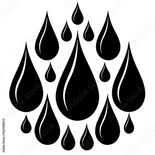 Water Drops Silhouette