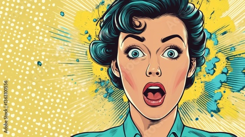 Lively Pop Art Comic Strip Featuring Retro Panel Explosions and Bursts