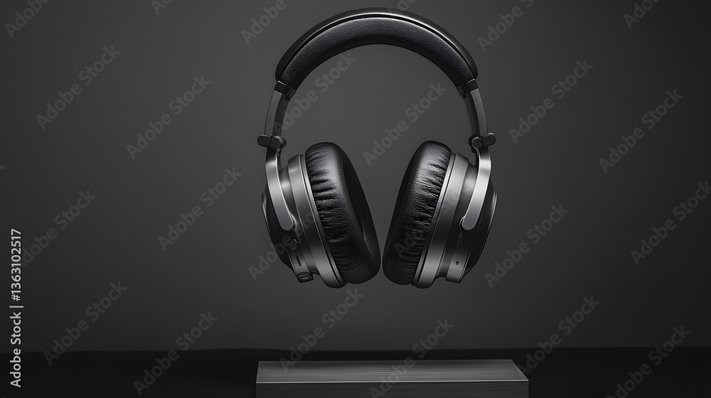 Stylish over-ear headphones, sleek black design, perfect for immersive audio experience, ideal for music lovers and gamers.