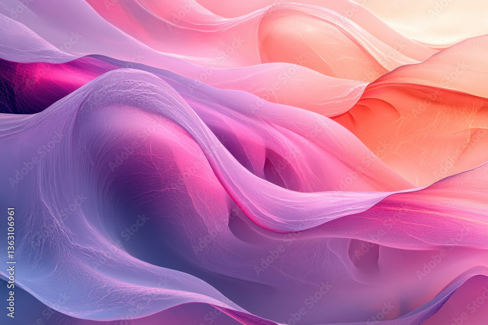 Obraz premium Close-up of pink and blue abstract background, vibrant colors blending gracefully, creating a visually striking and modern composition.