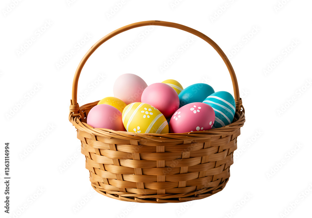 Easter Eggs in Basket Easter Eggs in Basket