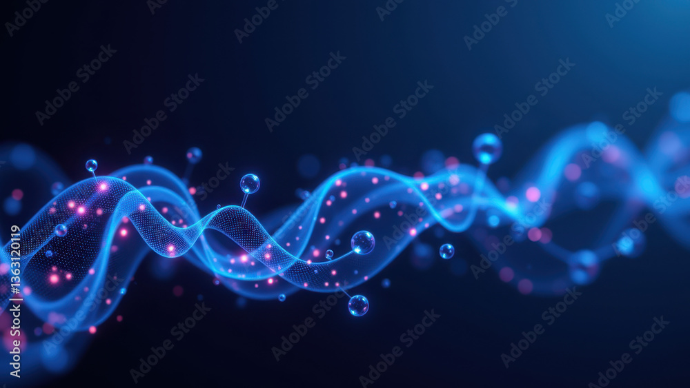 Magnesium Glycinate molecule with glowing blue and pink ions. Magnesium Glycinate molecule with glowing blue and pink ions.