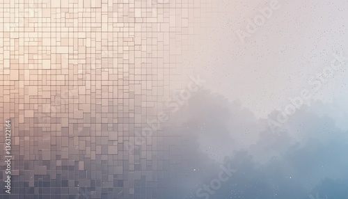 Abstract digital artwork representing geometric patterns studio environment graphic design concept minimalist style soft color palette photo