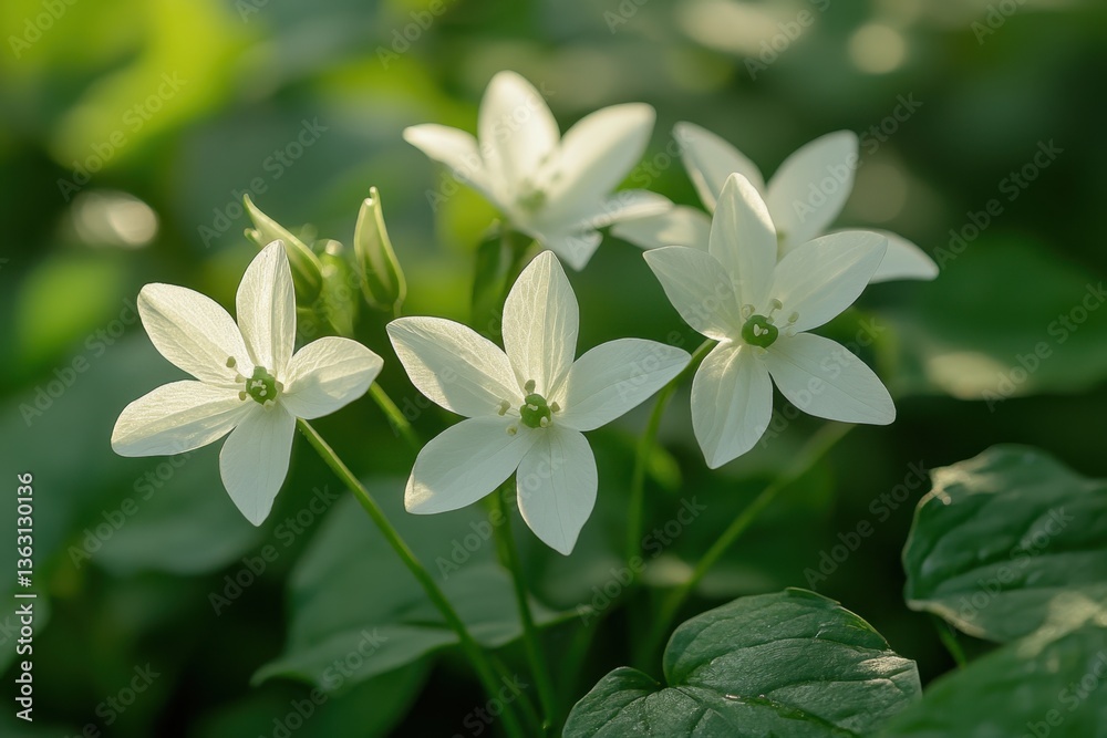 Ethereal beauty of bunchflower blossoms in soft light nature photography showcasing delicate petals and vibrant green foliage in natural setting Ethereal beauty of bunchflower blossoms in soft light nature photography showcasing delicate petals and vibrant green foliage in natural setting